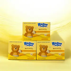 Ricitos de Oro Baby Cleansing Bar Soap with Extract Calming Effect, Chamomile, 3-Pack of 3.5 Oz Each Soap, 3 Soaps