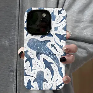 Ocean Sea Vibe Whaleshark Phone Case, Shockproof Rugged Cover Dual Layer Soft TPU Hard Bumper Hard Shell for iPhone 11 12 13 14 15 16 Pro Max Plus Y2K