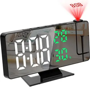 LED Digital Alarm Clock with Ceiling Projection, Time and Temperature Display, Backlight, and Snooze Function for Home Use