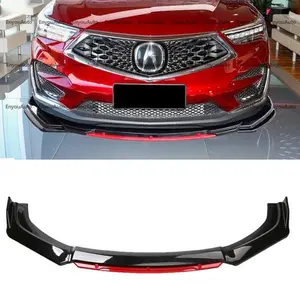 Gloss Black&Red Front Bumper Lip Splitter Spoiler Body Kits For Acura TLX A-Spec
