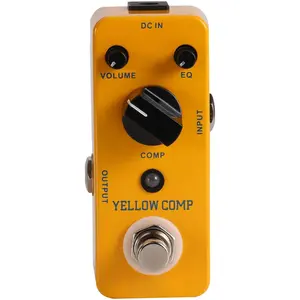 Yellow Compressor Comp guitar pedal bass compressor, True Bypass guitar compression, adjustable EQ and volume, portable mini size.