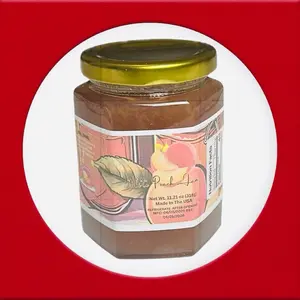 New White Peach Jam - 11.21 oz Jar of Fresh Peach Spread Made in the USA Sweet Flavor