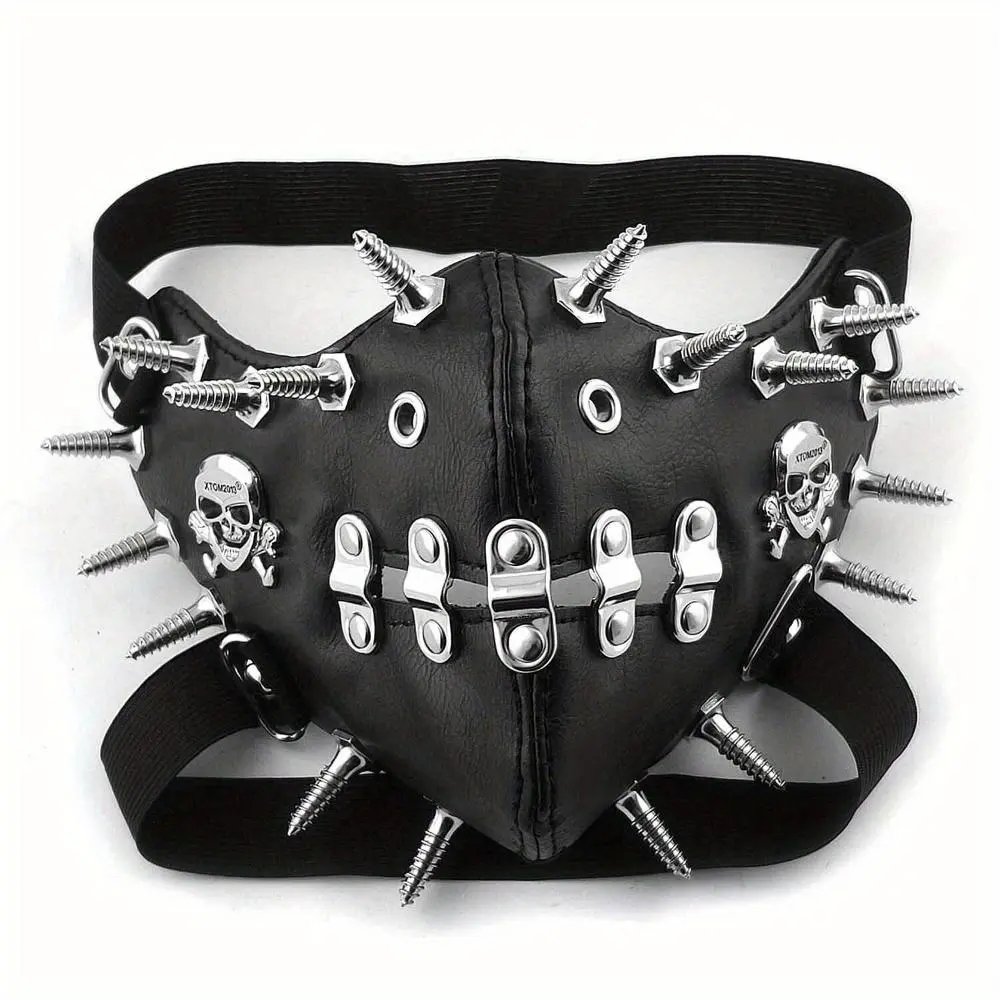 Spike Mask Motorcycle Biker Sport Half Face Leather Mask