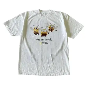 Gildan Men's And Women's T-Shirt, National Geographic Minibee Cotton T-Shirt, Animal T-Shirt, Unisex Vintage Graphic Tees Gothic Grunge Y2K Emo Scene Amity Affliction Style Clothes Men Women Streetwear Summer