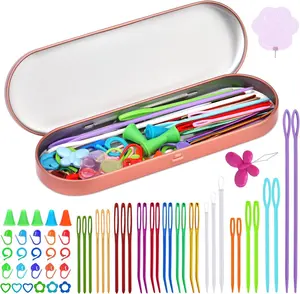 59 count Yarn  Set, Colorful Large-Eye Tapestry , Darning  for Yarn with Big Eye Blunt , Plastic Sewing  for Yarn Needlework with Stitch Markers for Knitting Crocheting