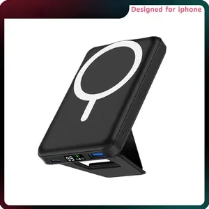 Podoru for MagSafe Freestanding Wireless Charger, 10000mAh Foldable Power Bank Fast Magnetic Battery Pack &USB-C Cable for iPhone 17/16/15/14/13/12Series