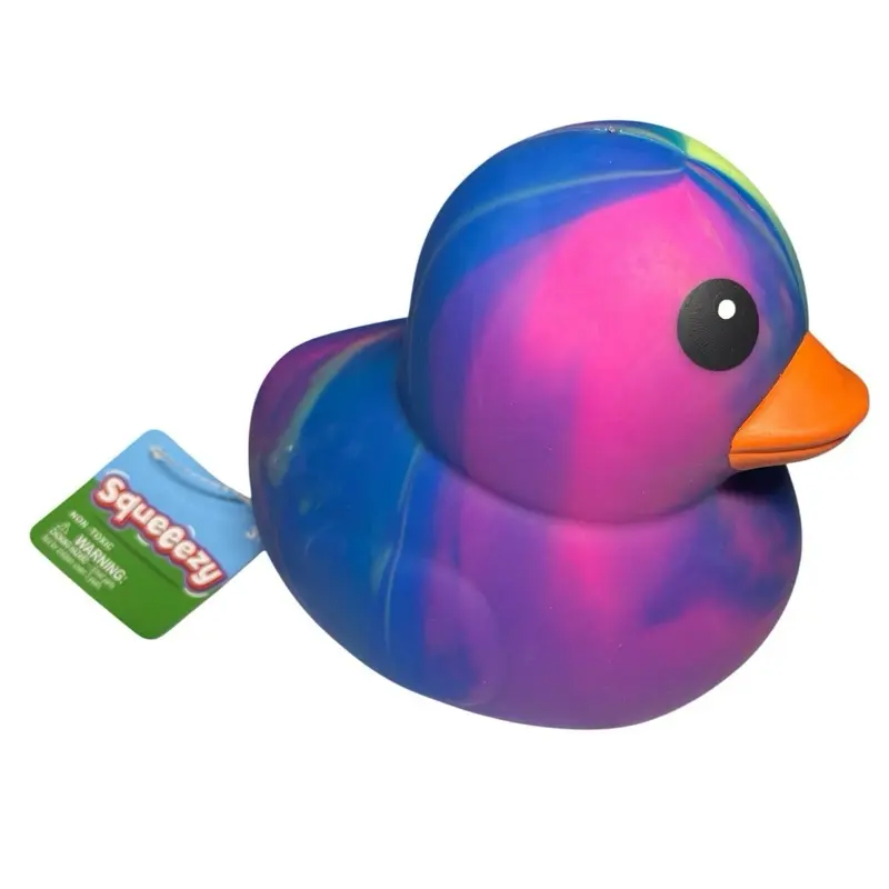 Sunny Days Jumbo Squeezy Ducks (Rainbow Marble)