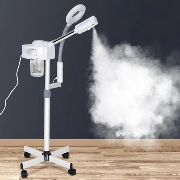 Zeny 2-in-1 Luxury Facial Beauty Instrument - At-Home Face Steamer for Facial Deep Cleaning with Hot Ozone Mist, LED Light, ABS Construction, Salon-Spa Stand, Cleansing Tool for Hobbyists (Household Appliance)
