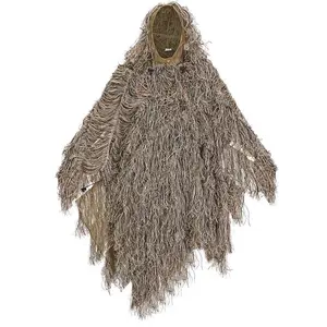 Ghillie Suit Poncho For Bird Watch Gilly Camouflage Cloak Green And Desert... Concealment Costumes