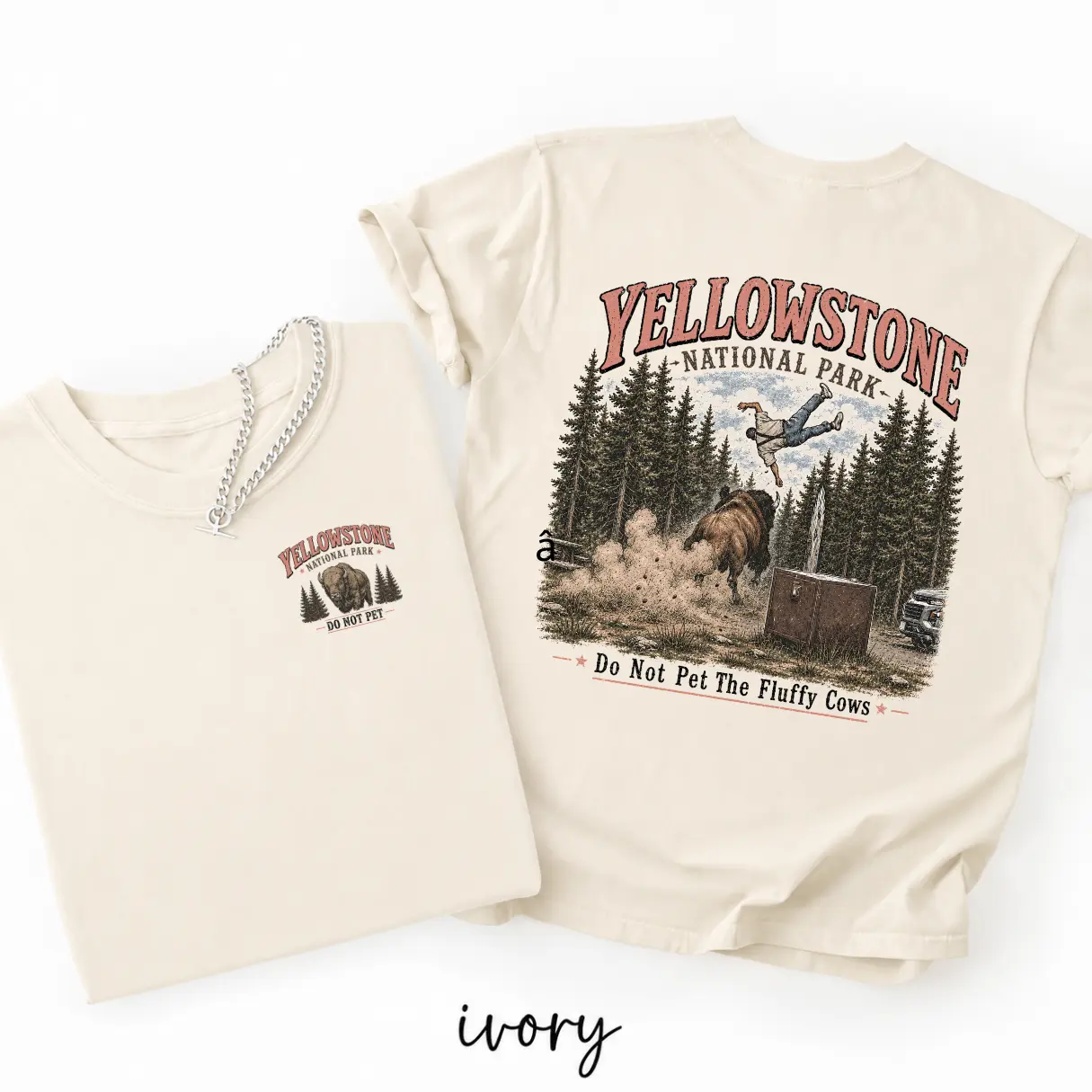 2 Sided Do Not Pet The Fluffy Cows T-shirt, Yellowstone National Park Shirt, Family Trip Outfit, Matching Camp Tees, Vacation Gifts