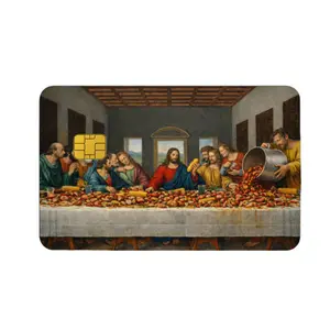 Jesus Last Supper Seafood Boil Credit Card Cover Adhesive Sticker - Funny Faith Foodie Debit Card Skin, DIY Scrapbooking Sticker, Adhesive Stickers Stickers