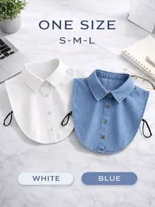 Dickie Fake Shirt Collar Cotton V-Neck