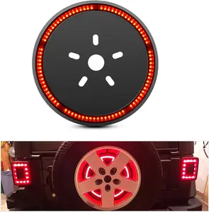 Nilight LED Spare Tire 3rd Brake Light, Car Lighting Accessories with ABS Frame, High-Brightness Brake Signal, Easy-Install Rear Light for Wrangler 2007-2018 JK JKU YJ TJ (Red Backlights)