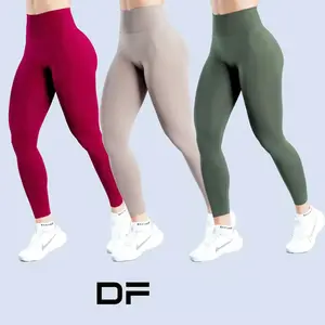 Dynamic Leggings for Women, Seamless Yoga Pants, Ribbed Low-Waist Fitness Leggings, High-Stretch Workout Tights