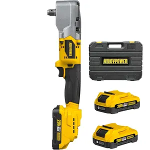 ALLOYPOWER 20V Brushless Right Angle Wrench, 207 Ft-lbs（280N.M） High Torque Cordless Power Tool with 2×2.0Ah Batteries, LED Light, 2-Speed Control, Compact 90° Design for Tight Spaces, yellow  brand inpact  wrench m12 fuel