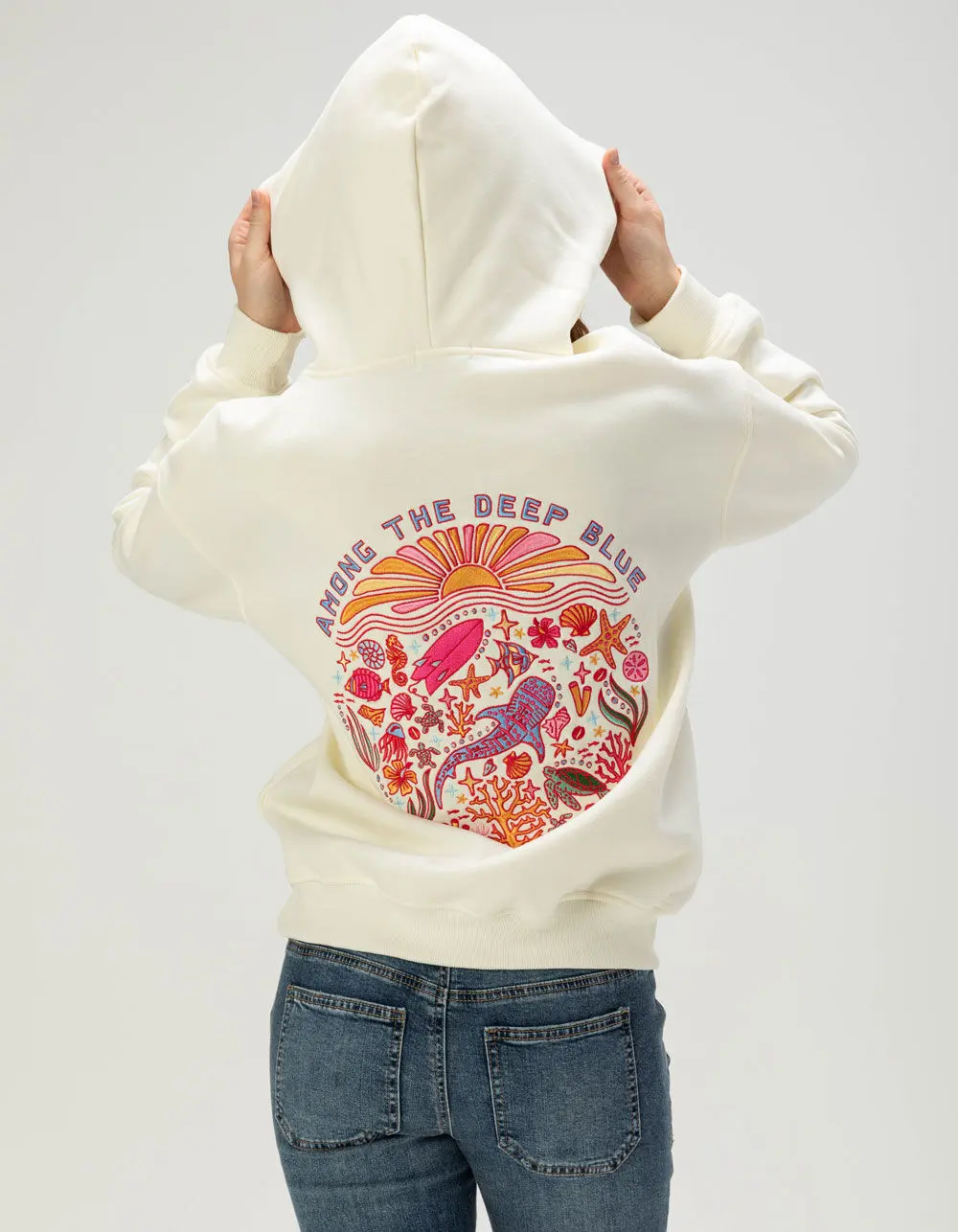 SUNSET SURF Whale Shark Womens Hoodie