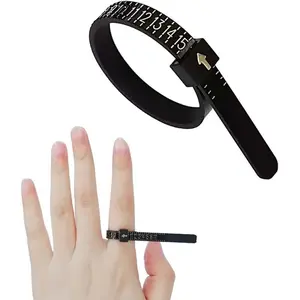 Ring Sizer Measuring Gauge, Plastic Finger Sizing Measure Tool, Reusable Ring Sizer Measuring Tool, Hand Measuring Tool for Jewelry