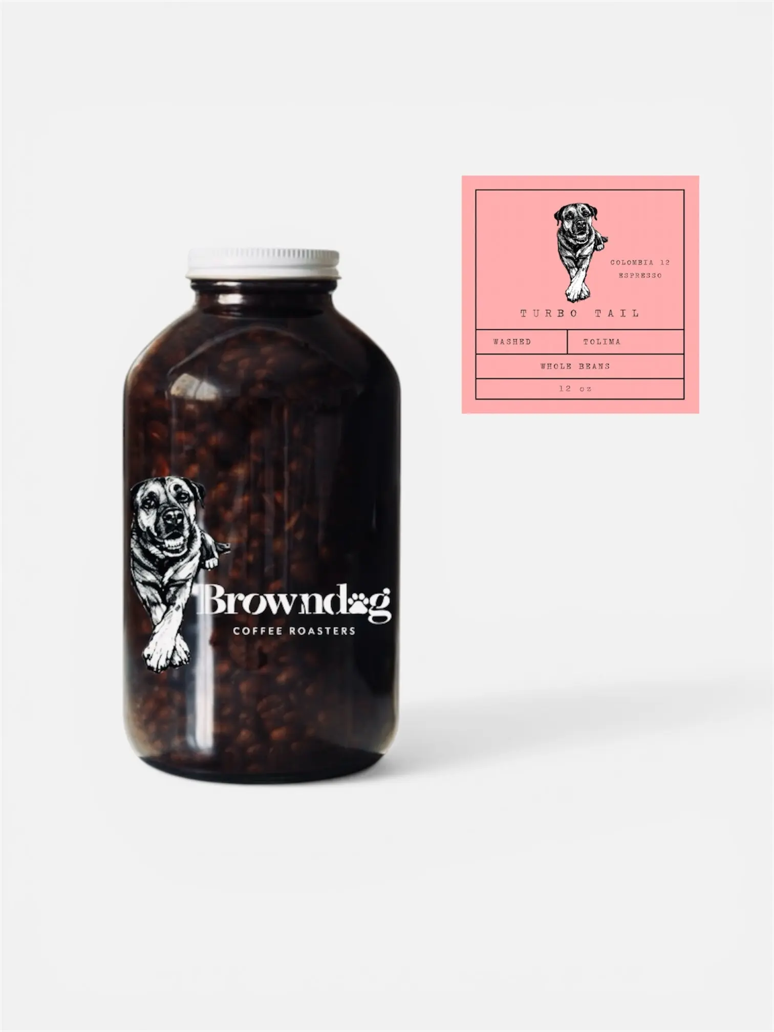 TURBO TAIL Colombia Single Origin Espresso Coffee Beans - Medium Dark Roast - Browndog Coffee Roasters