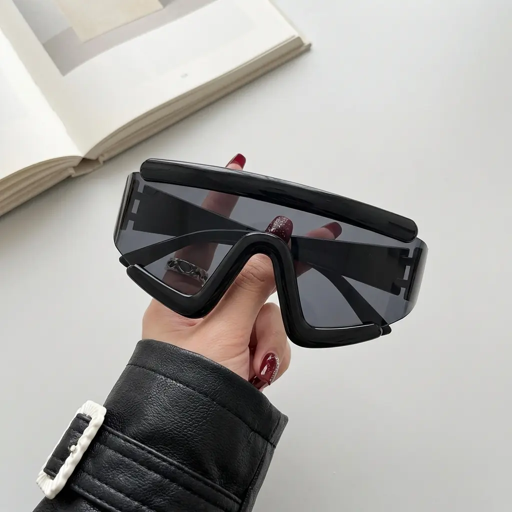 Unisex Sports Sunglasses, Wraparound Polycarbonate Frames with Polarized Dark Lenses, 100% UV Protection & Lightweight for Outdoor Cycling, Running, Outdoor Cycling Eyewear, Dark Lenses Sports Eyewear, Lightweight Sports Eyewear
