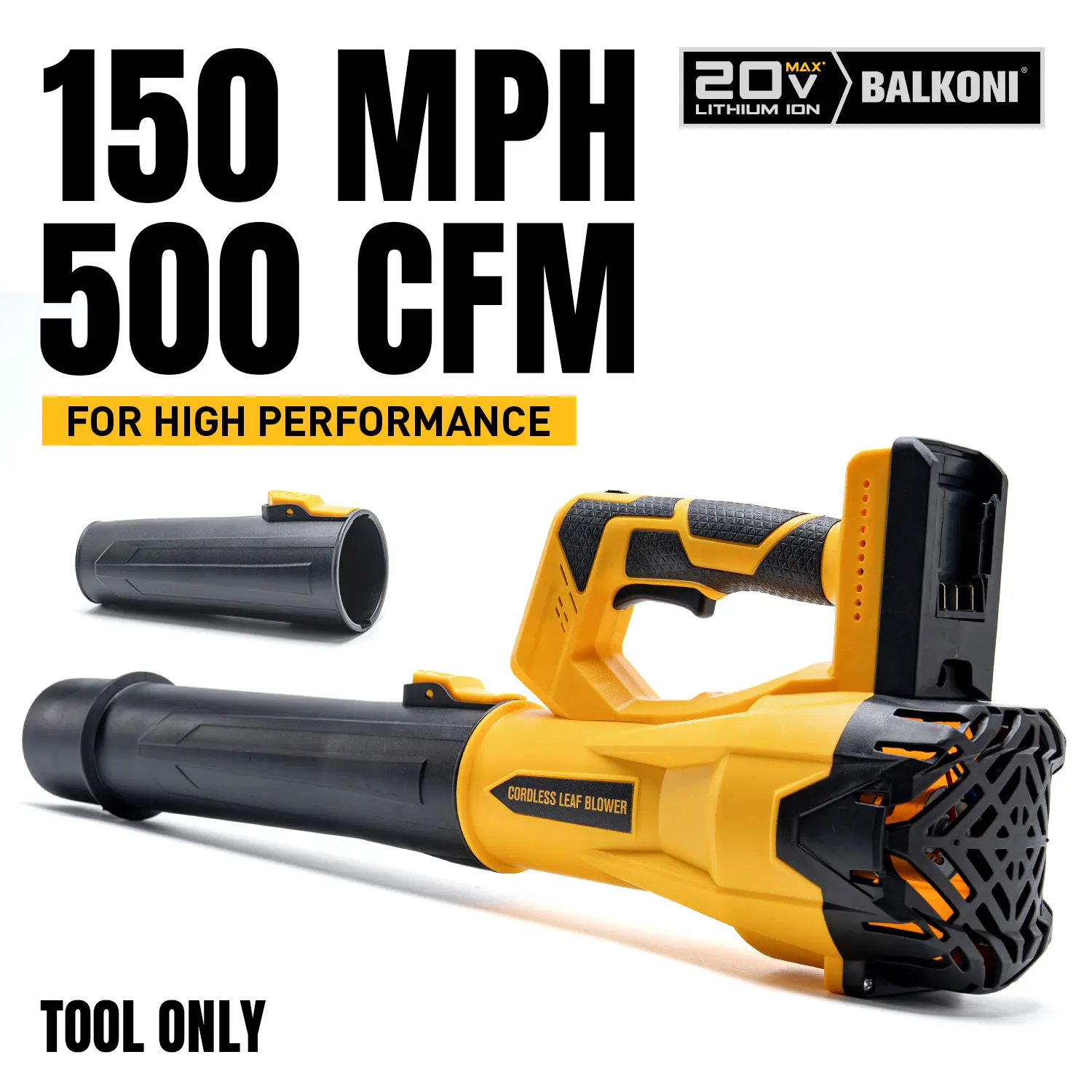 DeWalt Cordless Leaf Blower (No Battery-Tool Only), 20V Max Battery Compatible, 6 Speed Modes, 500CFM/150MPH Outdoor Cleaning Electric Blower for Lawn Care