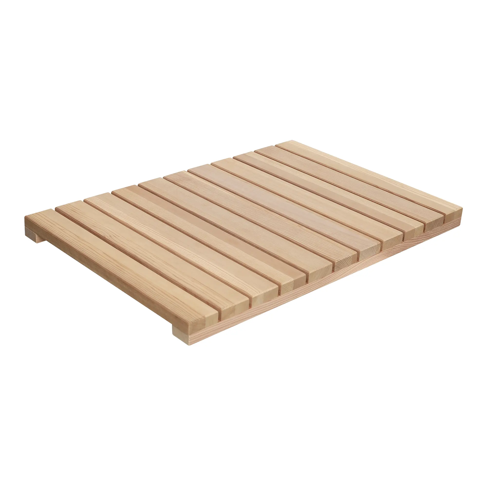 Natural Cedar Wood Shower Mat - Non-Slip Slatted Bath Mat with Rubber Feet, 24x16" Floor Pad for Bathrooms, Indoor/Outdoor Use