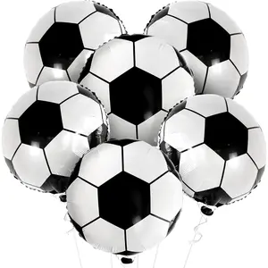 Katchon, Soccer Balloons for Senior Night Decorations - 18 Inch, Pack of 6 | Soccer Ball Balloons, Soccer Birthday Decorations | Soccer Ball Foil Balloons for Party, Soccer Party Decorations for Boy KatchOn