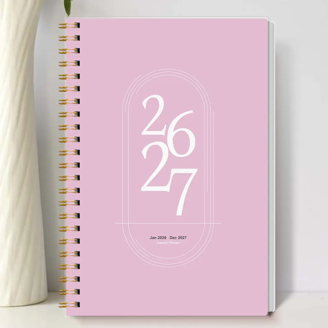 1pc 2026 Jan-2027 Dec Weekly And Monthly Academic Year Planner Calendar Notebook, 5.7" X 8", A5 Monthly Spiral Bound Planner Notebook with Waterproof Cover, Personal Organizer, College Planner, Student Academic Planner, Office & School Supplies