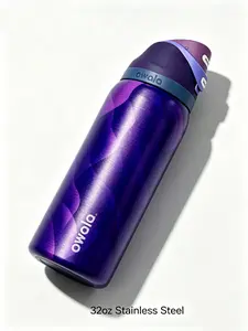 Owala 32oz Deep Purple Gradient Portable Stainless Steel Aesthetic Insulated Vacuum Flask - Functional, Stylish Kitchenware Drinkware Water Bottle