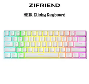 ZIFRIEND H61K 60% Mechanical Keyboard with Rainbow RGB Lighting, Hot-Swappable Tri-Leg Switches, Dual-Color PBT Keycaps - Affordable Mechanical Keyboard for Gaming Keyboards, PC Accessories, and Gaming Room Decor