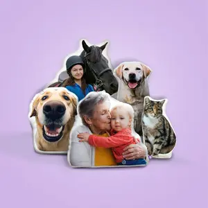 All About Vibe Custom Pillow Personalize Your Favorite Image for a Unique Gift Idea - 16 inches - Turn Your Photo into a Custom Shaped & Printed Pillow