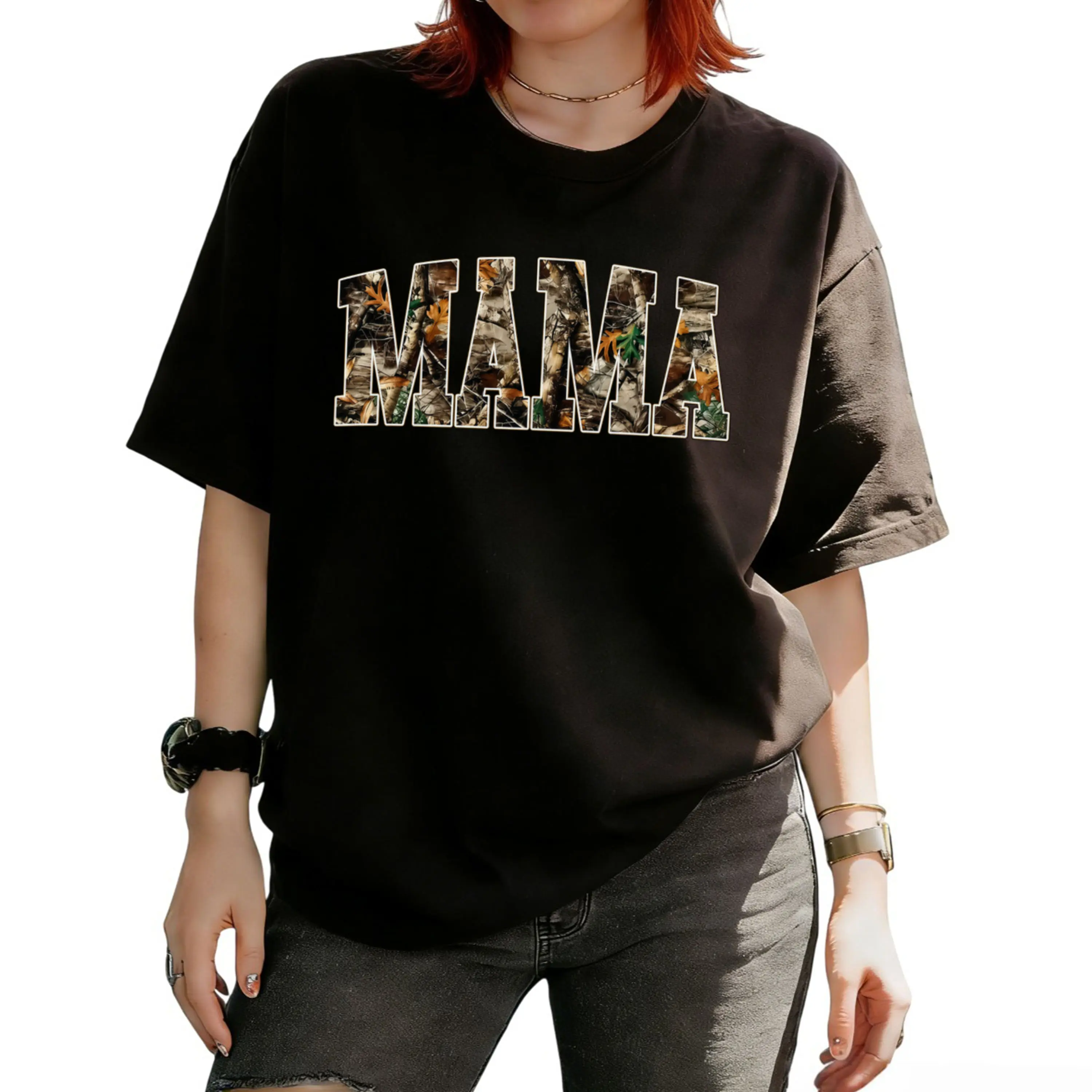 Hunting Mama T-Shirt, Camo Mama Shirt, Mother's Day Gift, Camouflage Mama T-Shirt, Varsity Mama Shirt, Retro Mam Shirt,Cotton Unisex Graphic Casual Short Sleeve Crew Neck,Shirt for Men & Women, Gift for Her and Him Unisex T-shirt