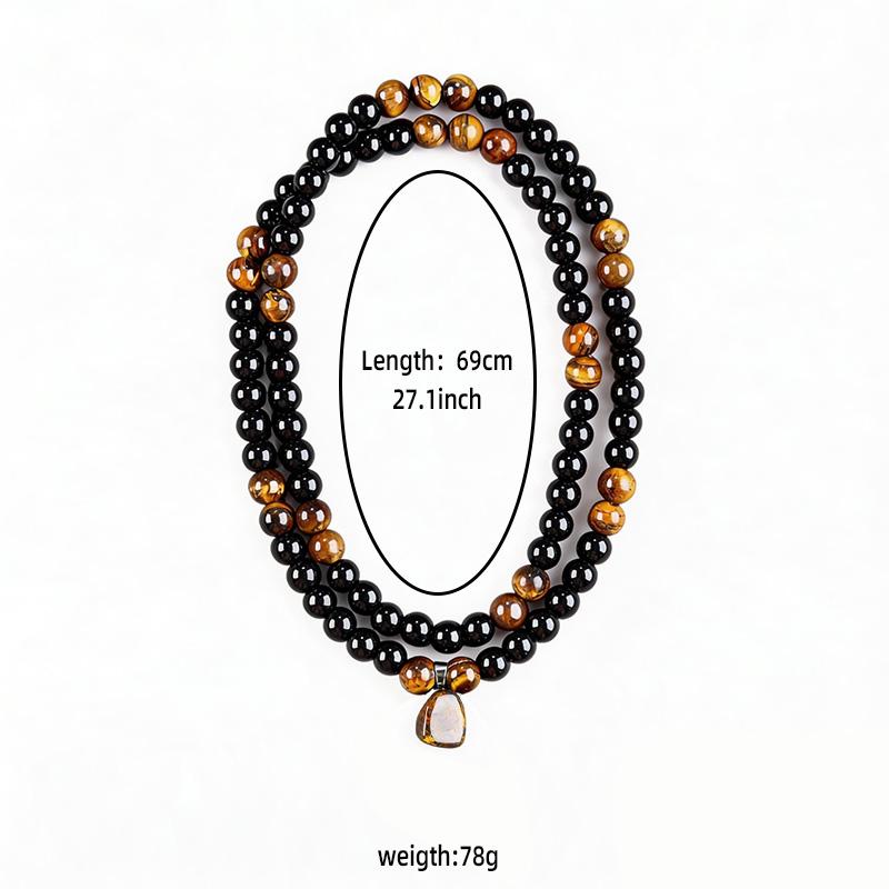 LuminaLace Jewelry Wealth Necklace featuring a tiger’s eye stone pendant, crafted from healing crystals and obsidian; suitable for anniversaries, vacations, and themed parties—combines jewelry charm with abundant crystal energy and makes an ideal gift.