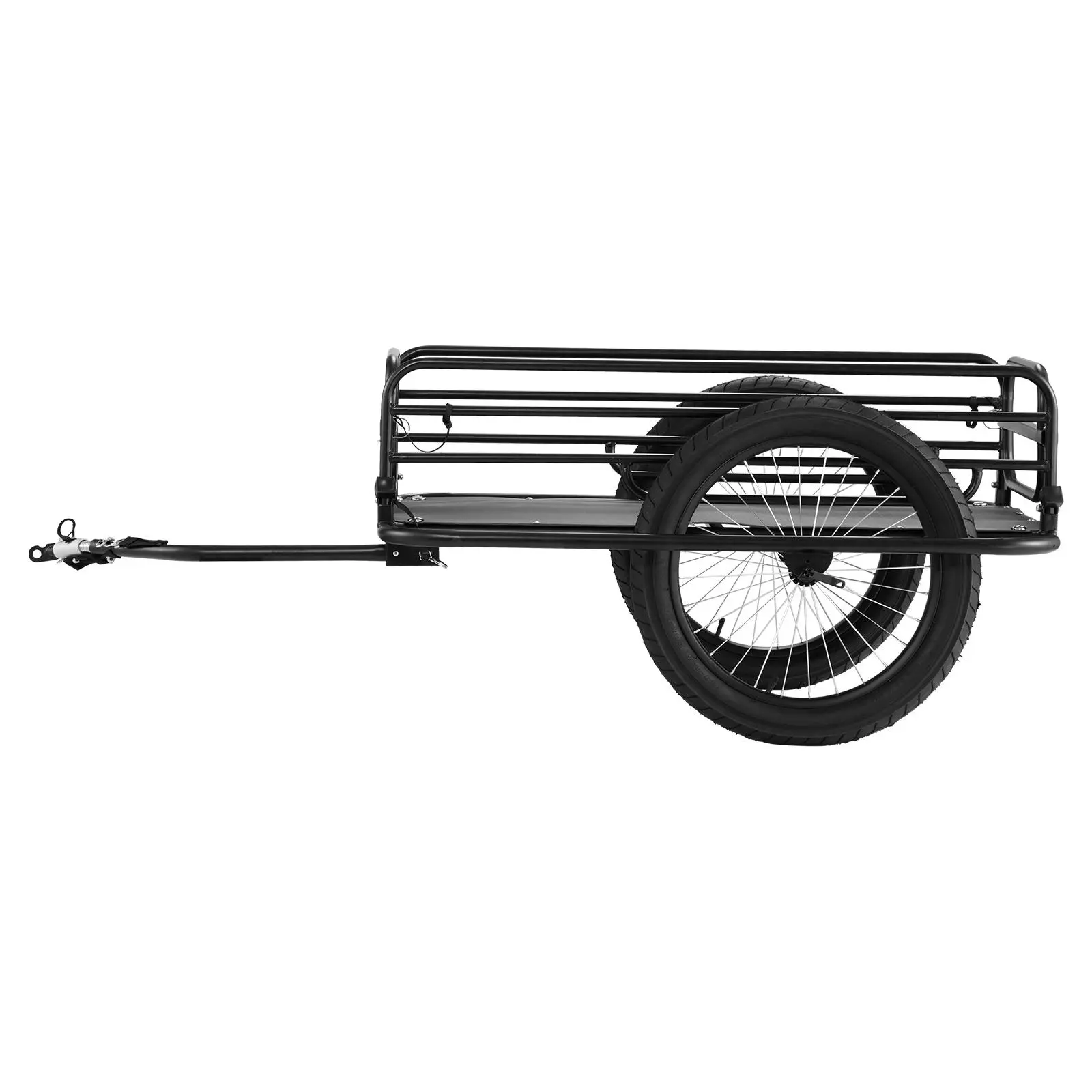 【Summerfinds】VEVOR Iron Portable Bike Cargo Trailer, 275 lbs Load Capacity, Heavy-Duty Bicycle Wagon Cart, Foldable Compact Storage, Quick Release, Universal Hitch, 20" Wheels, Reflective Strips, Fits Most Mountain Bikes, Carbon Steel Frame, Outdoor Use,