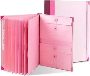 Accordion File Organizer Manila Pocket Document Folder for Passports, Mother's Day,Birth Certificates & Important Papers, Office & Home Storage,gift for Weddings, Travel, Lovers, Friends, Graduation, Anniversary(pink)