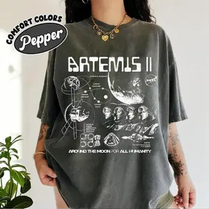 Artemis II NASA Mission T-Shirt Vintage Feel, Space Exploration Apparel