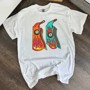 8 Ball Chaps TEE or CREWNECK, Western Boutique Rodeo Clothing, Vintage Graphic Tees for Women, Western Hoodie, Country Concert Wear, Cowgirl Fashion Outfits, Women's Tops, Western Sweatshirt