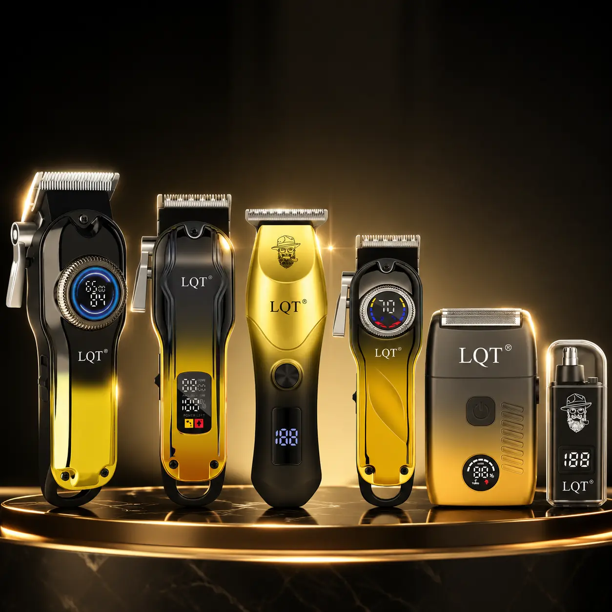 6Pcs Hair Clippers Set for Home & Pro Use - Ultimate Curly Hair Grooming Kit with LED Display, Beard Trimming & Home Haircuts | Exclusive Edition tiktokshopbacktoschool, Smooth, Adjustable
