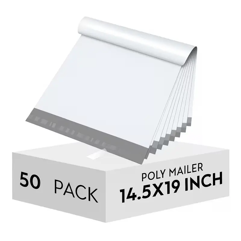 100 Count Pack L 14.5x19" of Self-Seal Poly Mailer Mailers Mailing Envelope Bags for Small Clothing Business Depop Mercari Poshmark Online Orders Polymailers 14x19" 14x19 inches