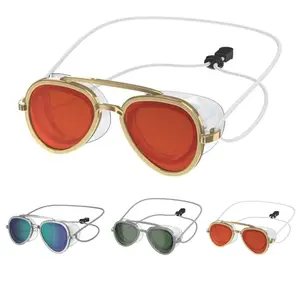 Stylish Retro Adult Swim Goggles - Anti-Fog No Leaking, Ideal for Summer Swimming