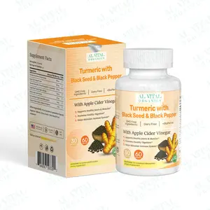 Al Vital Organics Turmeric with Black Seed & Black Pepper | Natural Support for Joint & Heart Health | GMO-Free & Dairy-Free | Dietary Supplement Capsules | Healthcare Vitamin USA Made | 60 Capsules