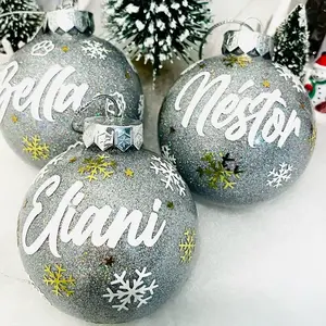 Customized Christmas BALL ORNAMENTS for Christmas tree 3.15inch Vinyl Decor christmas celebration