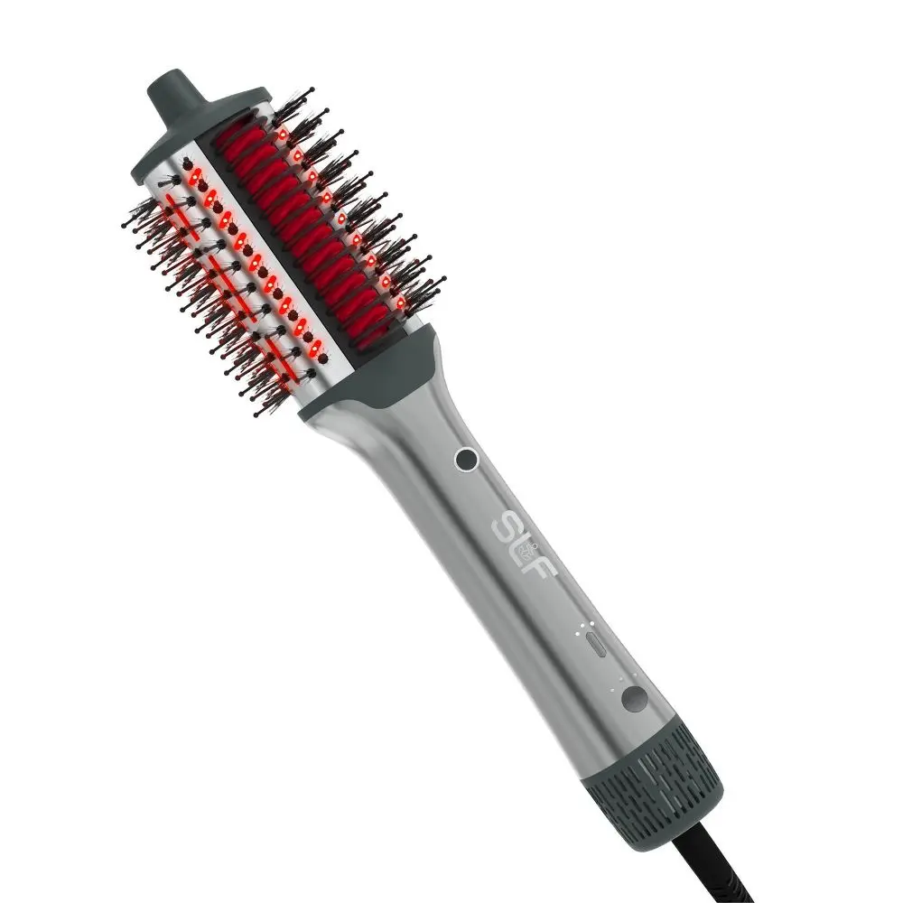 SLF Red Light Therapy 5-in-1 Ionic Dry Hair Brush & Heat Comb, Curling Volumizing Straightening, Smooth Styling Tool