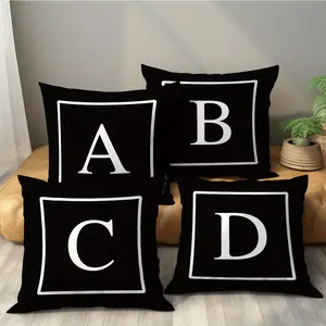1pc English Letter Single-Sided Print Throw Pillow Sofa Cover - Peach Skin Throw Pillow Cover 17.72*17.72inch