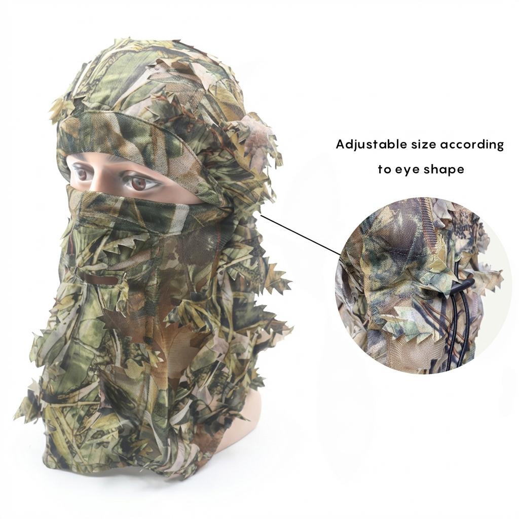Ghillie Camo Leafy Face Mask 3D Full  Coverage Hunting Headwear for Turkey & Deer Hunters& Outdoor Gear