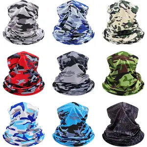 9 Pieces Men Balaclava Neck Gaiter Face Mask Summer Sun Protection Cooling Breathable Head Cover Scarf Bandana