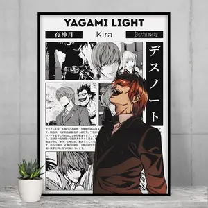 Yagami Light Death Note Anime Poster, Manga Wall Artwork Prints, Home Decor Gift (Unframed-Print Only)