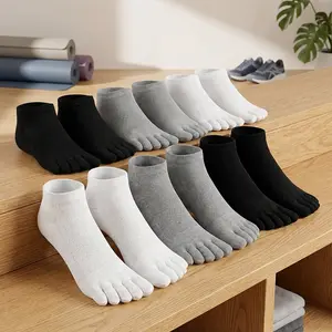6 Pairs Kids Toe Socks Cotton Compression Ankle Low Cut Five Toe Socks for Women and Children Running Athletic Sports - Breathable Comfortable Non-Slip Lightweight Socks Perfect for Daily Wear Gym Workout Outdoor Activities