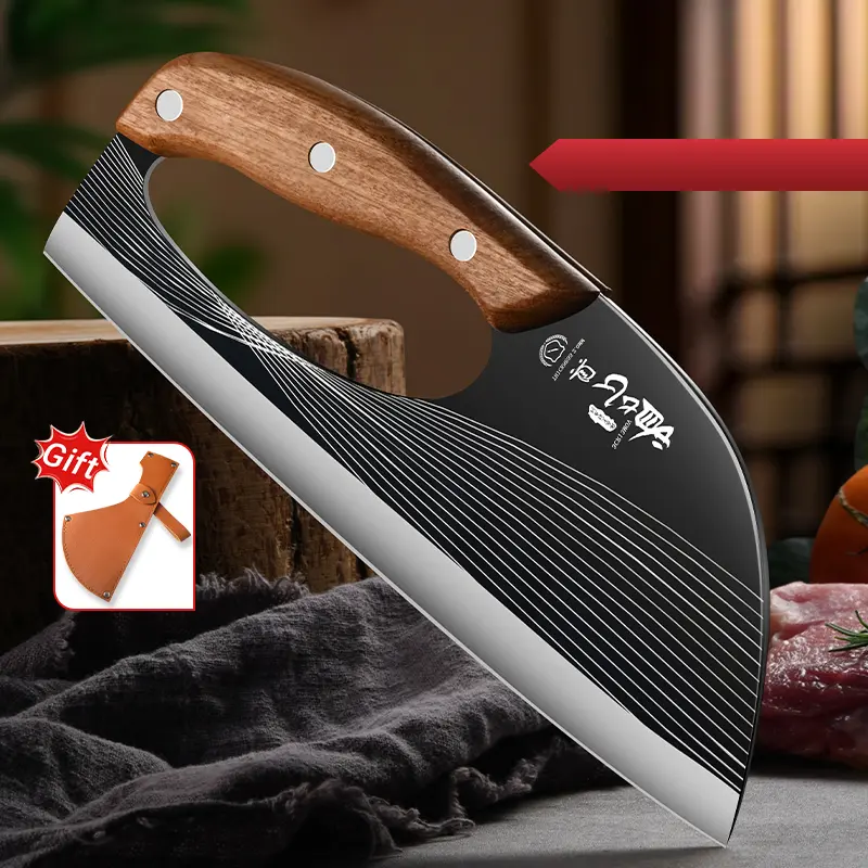 Effortless Handheld Kitchen Knife, Sharp Forging Blade Stainless Steel Slicer Meat Cutter Noodle Chopper No Sharpening Needed