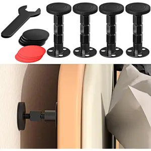 4PCS Adjustable Threaded Bed Frame Anti-Shake Tool Upgraded Headboard Stoppers with Free Furniture Pads Easy Installation for Headboards Cabinets Sofas 1.18-4.13in