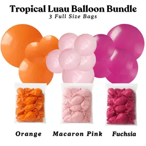 Tropical Luau Balloon Bundle- Orange, Macaron Pink, Fuchsia